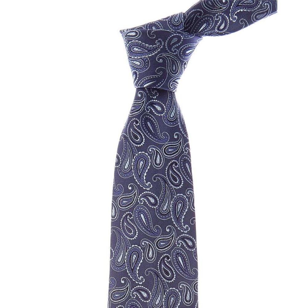Etro Blue Paisley Silk Tie, Blue